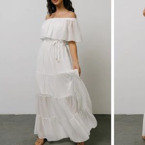 Baltic Born off the shoulder Swiss Dot Maxi